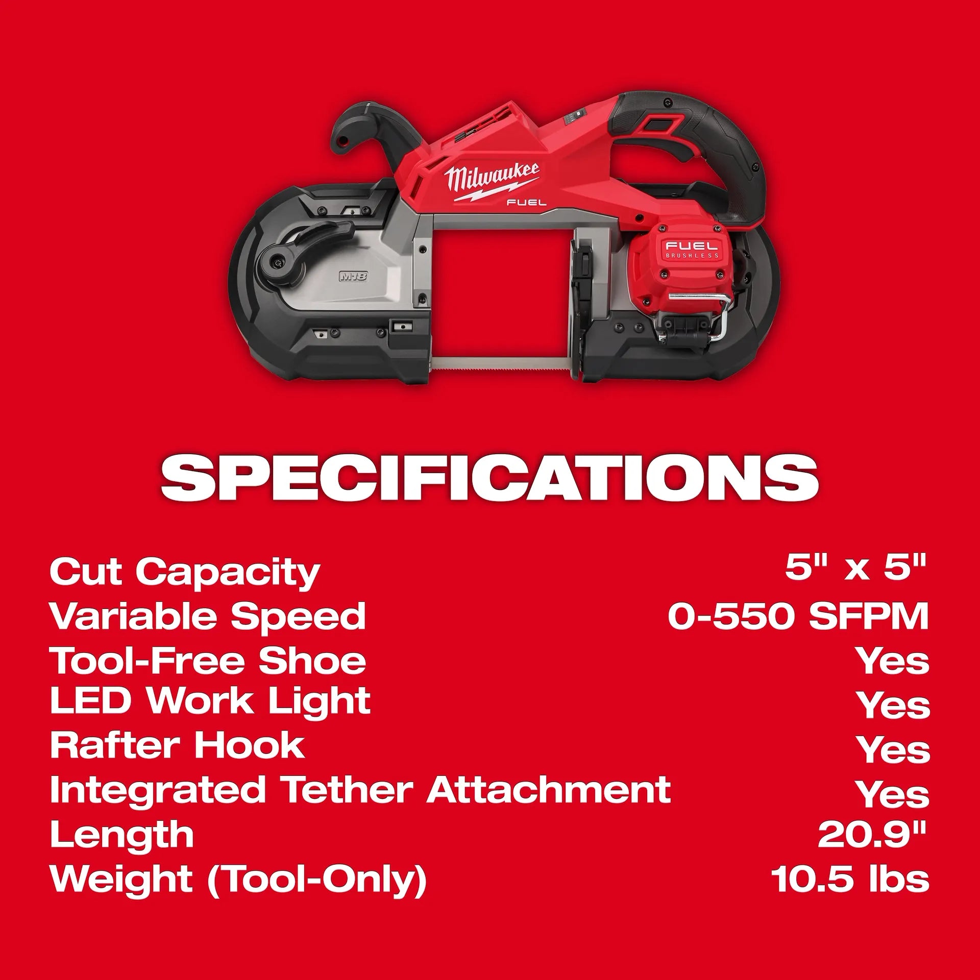 MILWAUKEE 2929-20 M18 FUEL™ Deep Cut Band Saw (Tool Only)