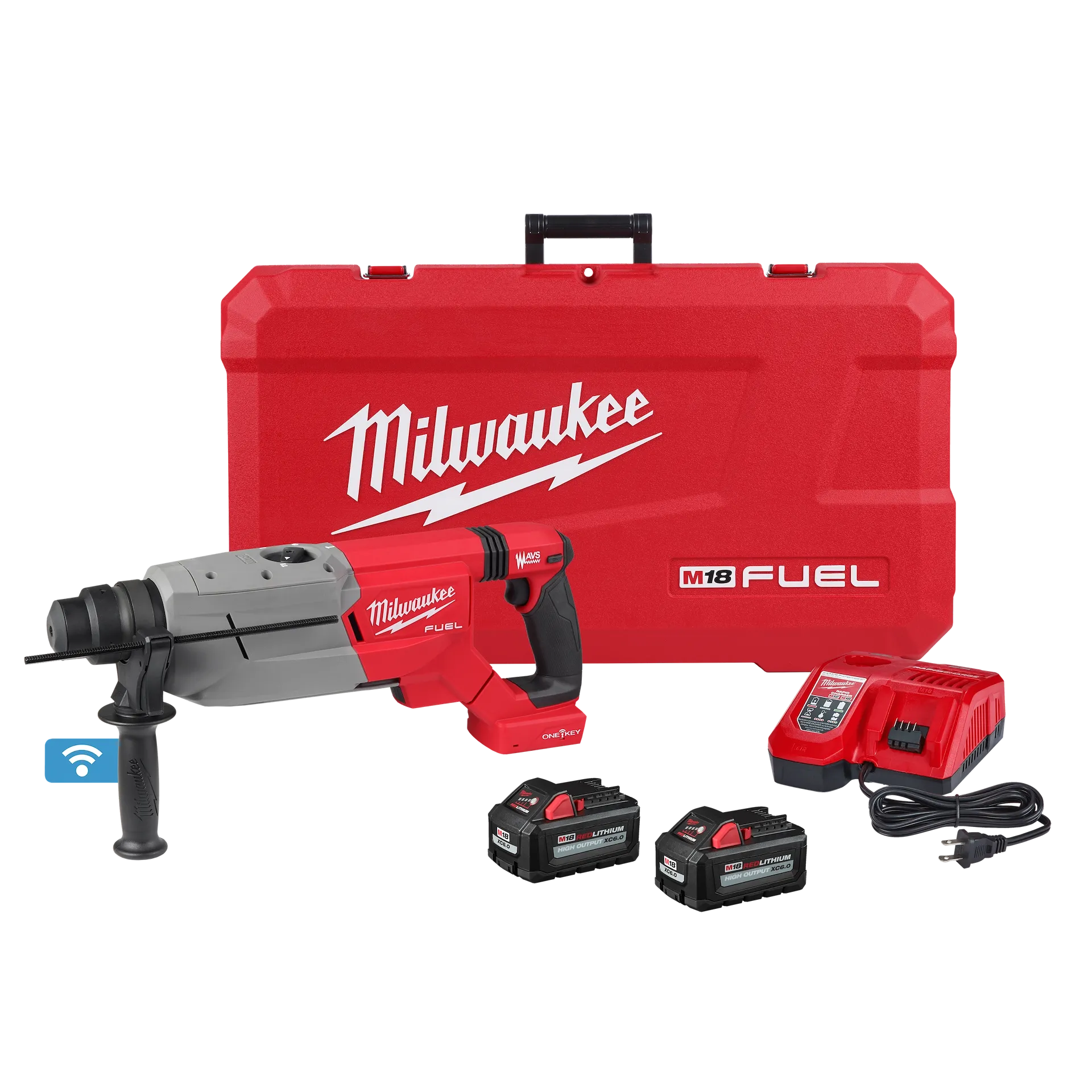 MILWAUKEE 2916-22 M18 FUEL™ 1-1/4” SDS Plus D-Handle Rotary Hammer Kit w/ ONE-KEY™
