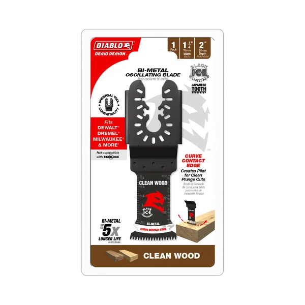 DIABLO DOU125JBW 1-1/4 in. Demo Demon Universal Fit Bi-Metal Oscillating Tool Blade for Clean Wood