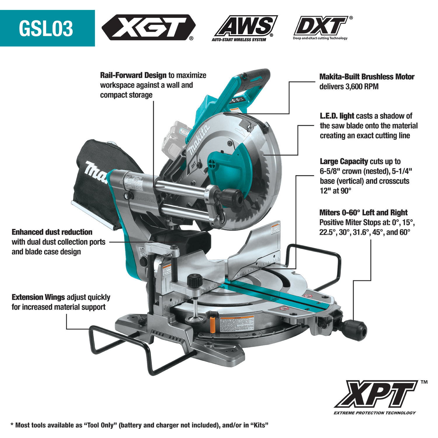 MAKITA GSL04M1 40V MAX XGT BRUSHLESS 12