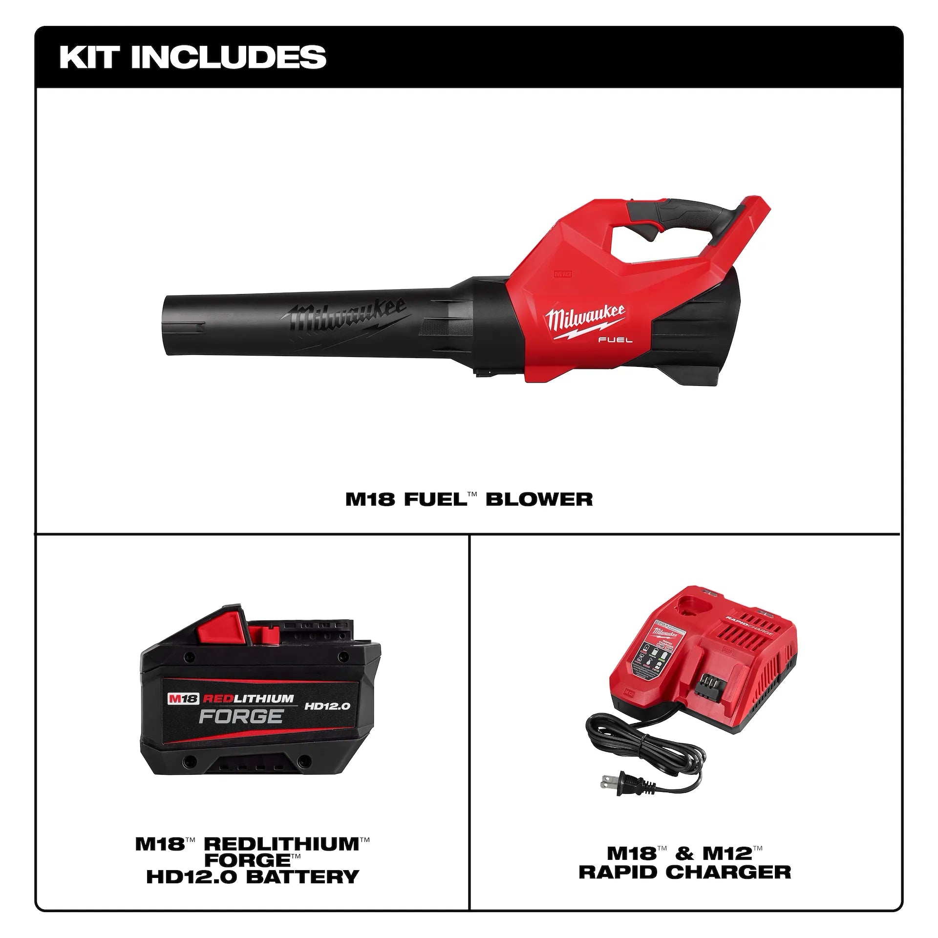 MILWAUKEE 3017-21HD M18 FUEL™ Blower Kit w/ FORGE™ HD 12.0 Battery Pack