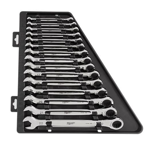 MILWAUKEE 48-22-9516 15PC RATCHET COMBINATION WRENCH SET - METRIC