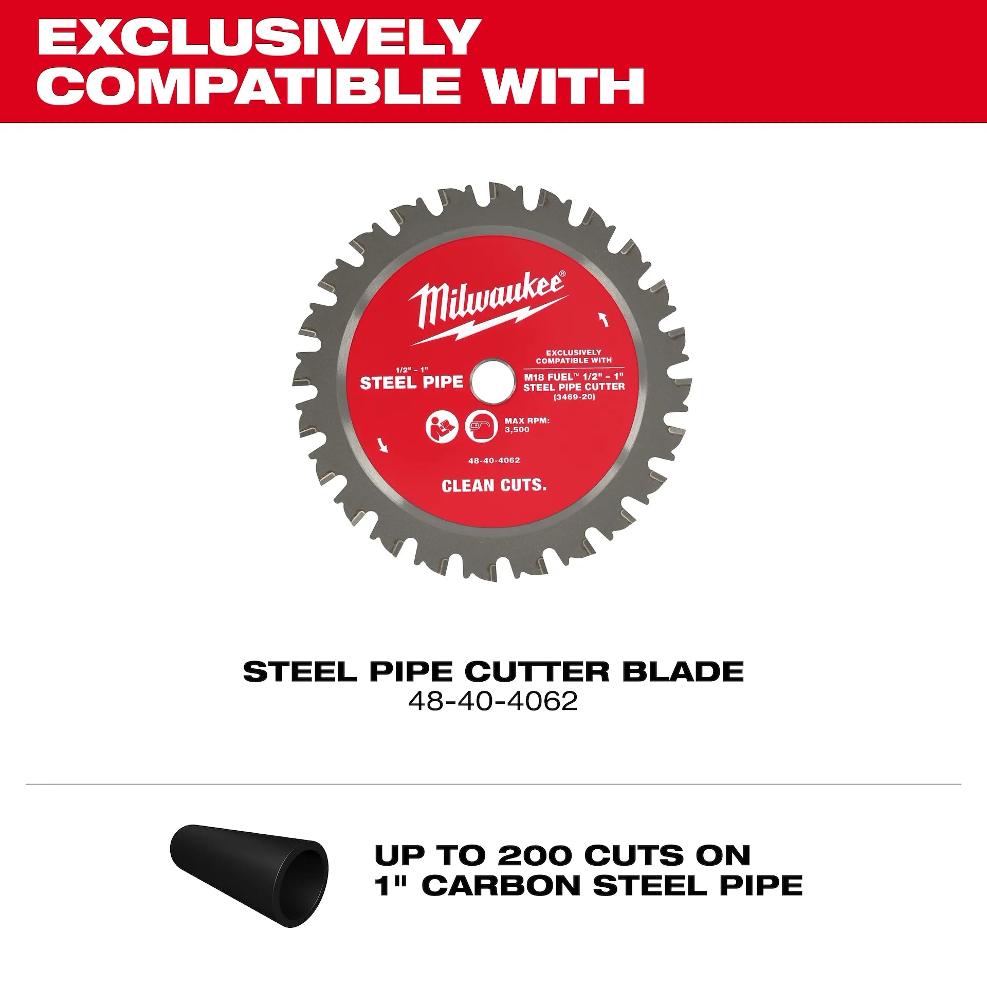 MILWAUKEE 3469-20 M18 FUEL™ ½”-1” Steel Pipe Cutter (Tool Only)