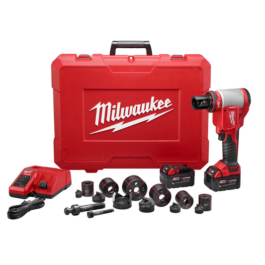 MILWAUKEE 2676-22 M18™ FORCE LOGIC™ 10 Ton Knockout Tool 1/2" to 2" Kit