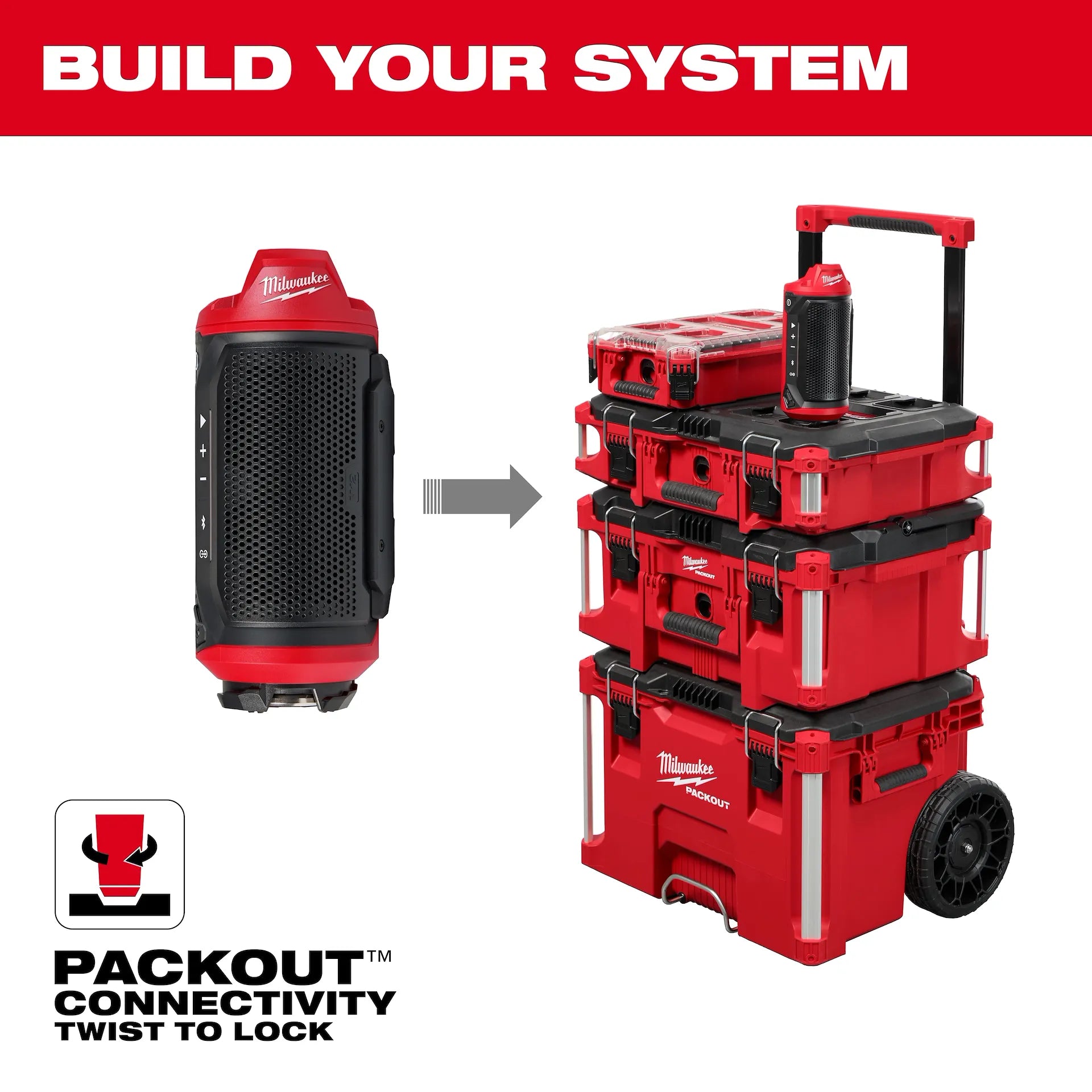 MILWAUKEE 2955-20 M12™ Bluetooth® Jobsite Speaker w/ PACKOUT™ Compatibility