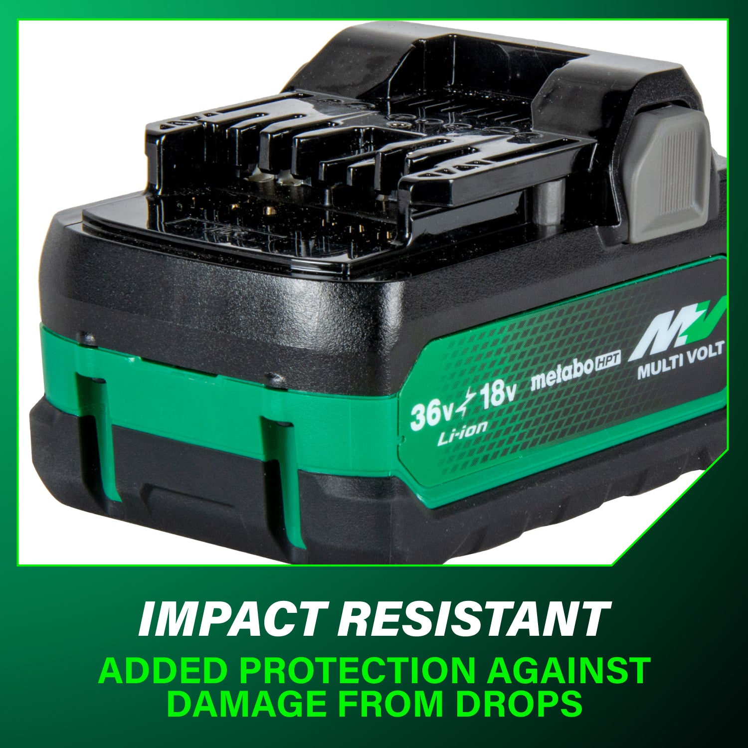 METABO BSL36A18X 18V/36V (5.0Ah/2.5Ah) MultiVolt™ Lithium Ion Water & Impact Resistant Battery