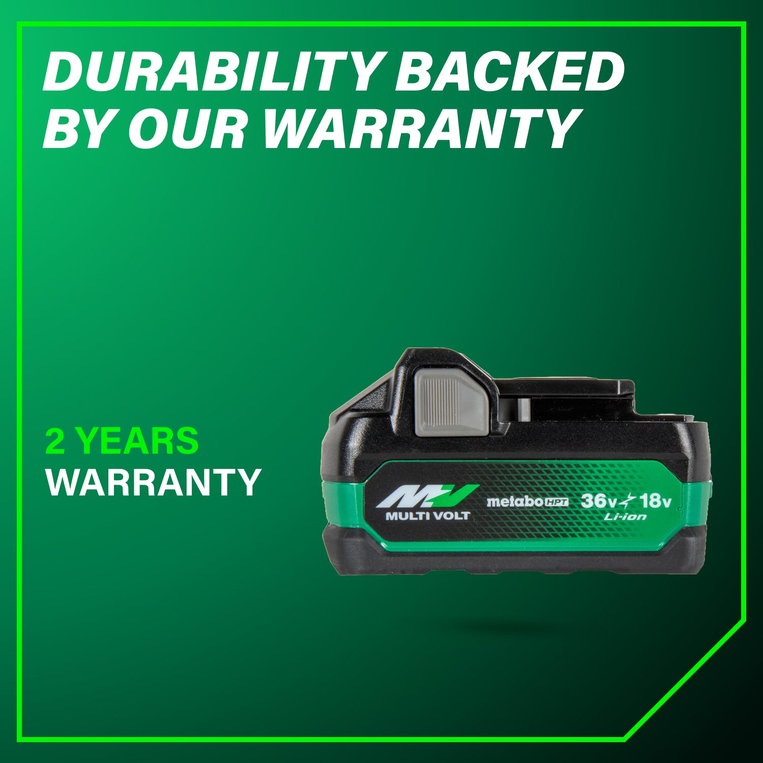 METABO BSL36A18X 18V/36V (5.0Ah/2.5Ah) MultiVolt™ Lithium Ion Water & Impact Resistant Battery