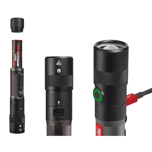 MILWAUKEE 2161-21 REDLITHIUM™ USB 1100L Twist Focus Flashlight