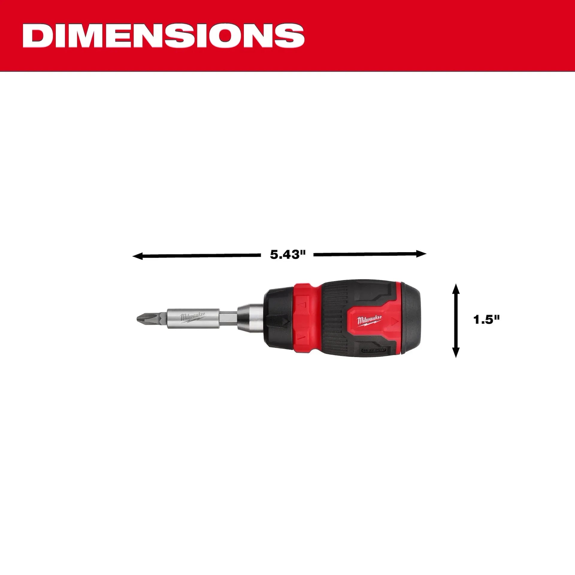 MILWAUKEE 48-22-2913 8IN1 RATCHETING COMPACT MULTI-BIT SCREWDRIVER