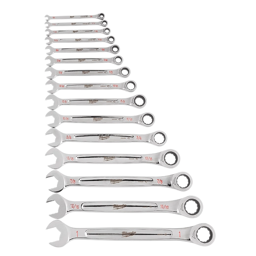 MILWAUKEE 48-22-9416 15pc Ratcheting Combination Wrench Set - SAE