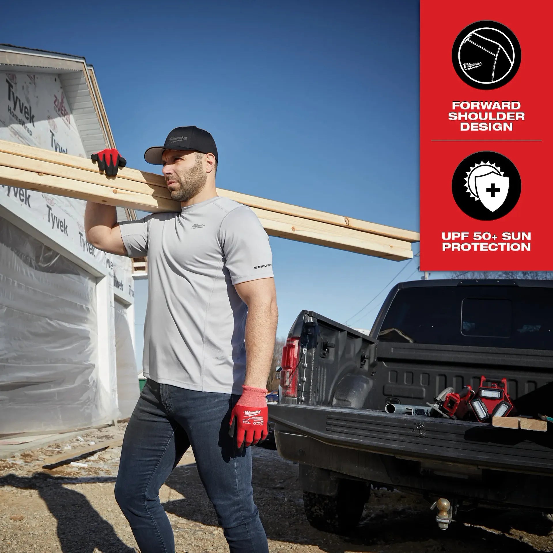 MILWAUKEE 414B WORKSKIN™ Lightweight Performance Shirt - Short Sleeve - BLACK