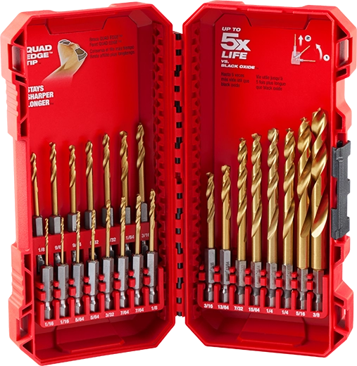MILWAUKEE 48-89-4631 23PC SHOCKWAVE™ Impact Duty RED HELIX™ Titanium Drill Bit Set