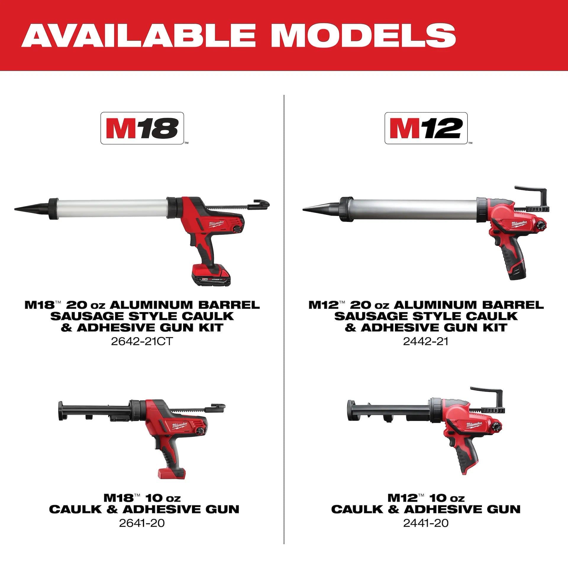 MILWAUKEE 2641-20 M18™ Cordless Caulk and Adhesive Gun (Tool Only)