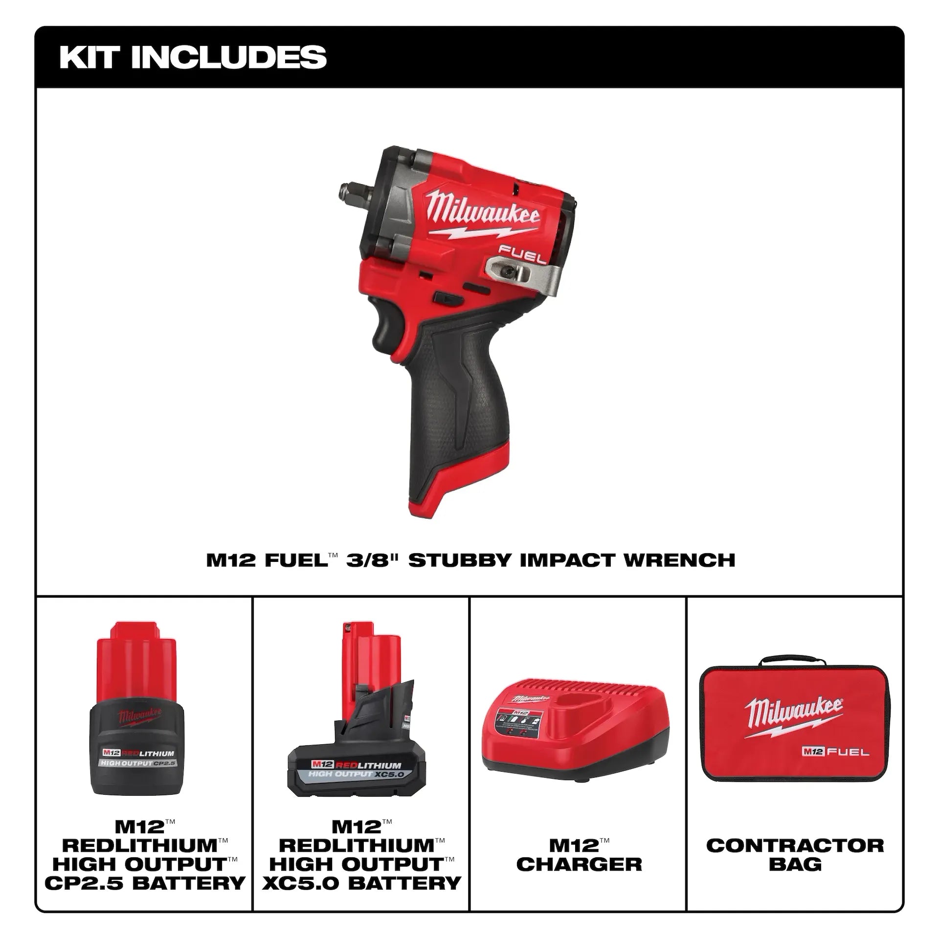 MILWAUKEE 2562-22 M12 FUEL™ Stubby 3/8