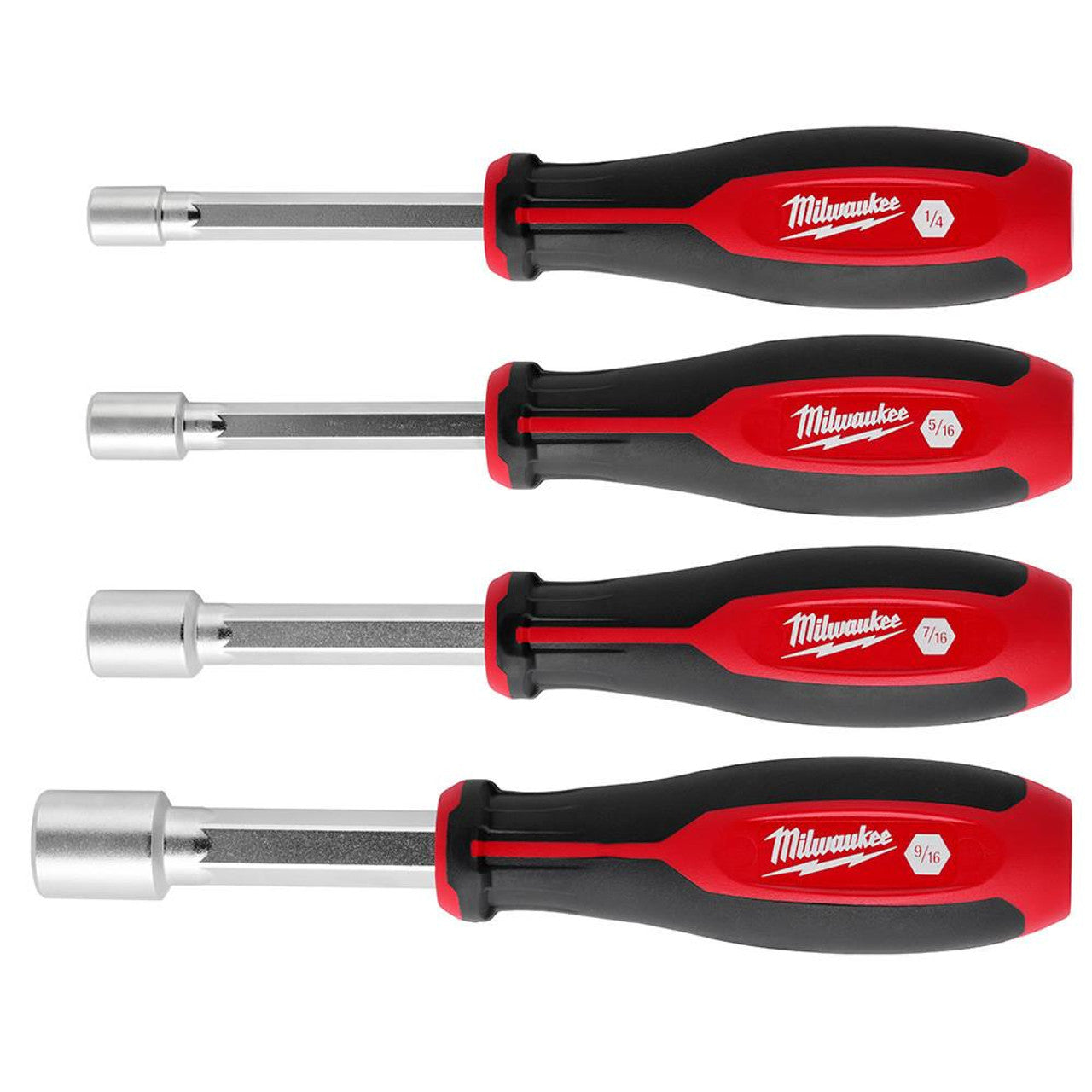 MILWAUKEE 48-22-2444 4PC SAE HOLLOWCORE NUT DRIVER SET NON-MAG