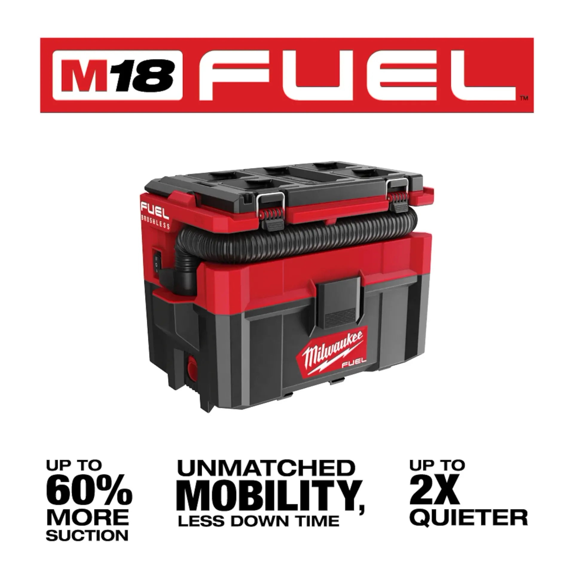 MILWAUKEE 0970-20 M18 FUEL™ 2.5 Gallon Wet/Dry Vacuum w/ PACKOUT™ Compatibility