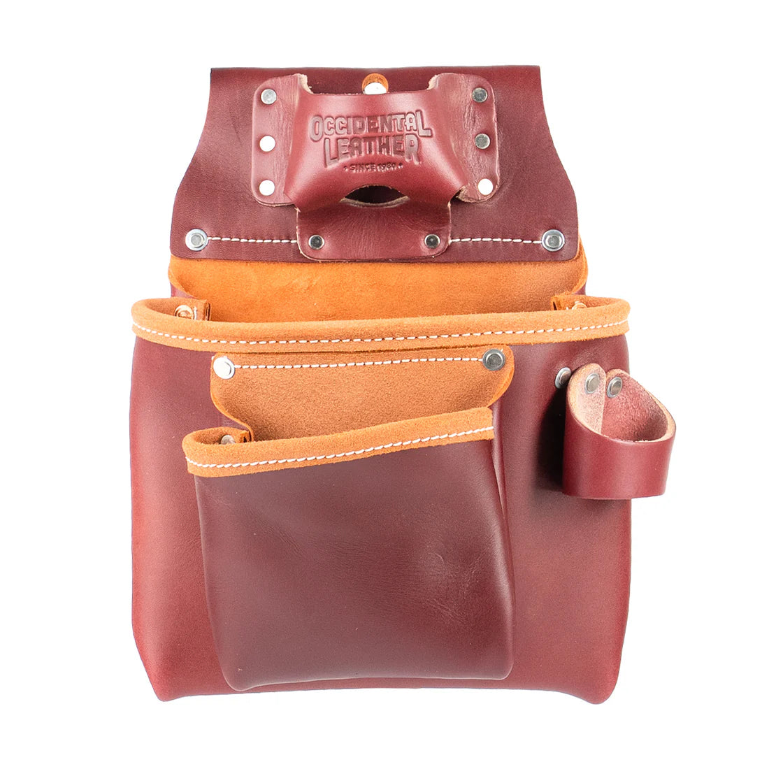 OCCIDENTAL LEATHER 5018 2 Pouch Pro Tool Bag with Tape Holder
