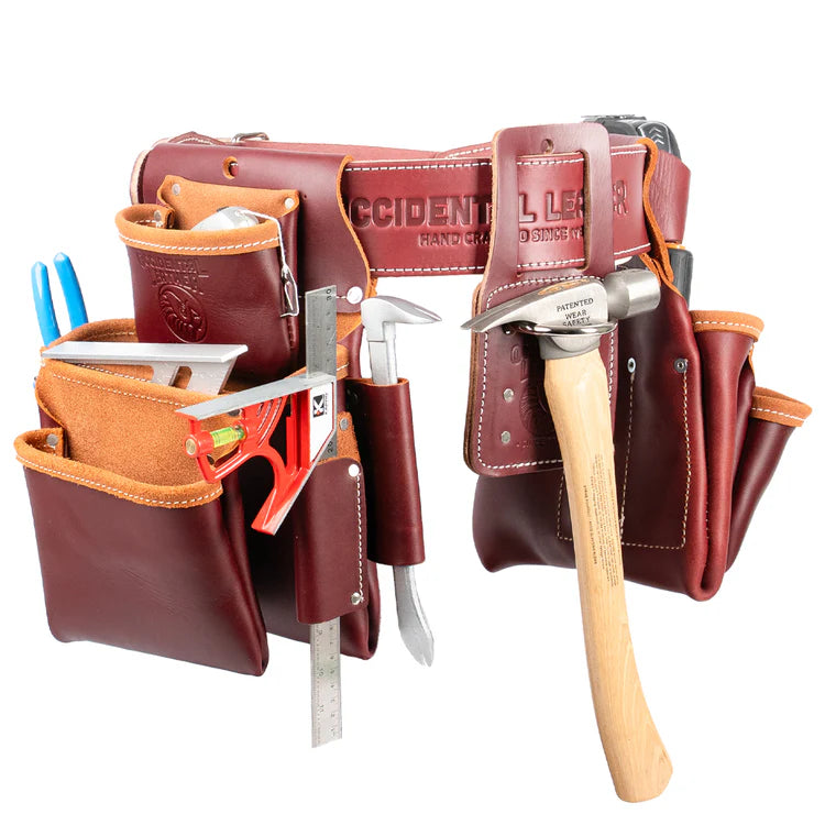 OCCIDENTAL LEATHER 5080DB Pro Framer Tool Belt Setup with Double Outer Bag