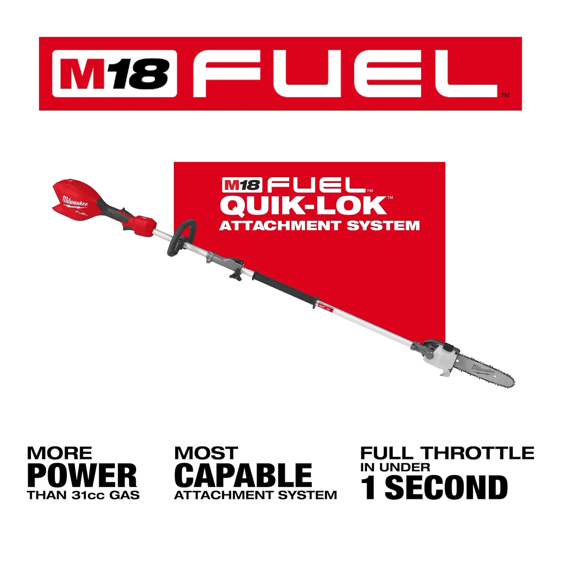 MILWAUKEE 3016-20PS M18 FUEL™ Pole Saw w/ QUIK-LOK™ (Tool Only)