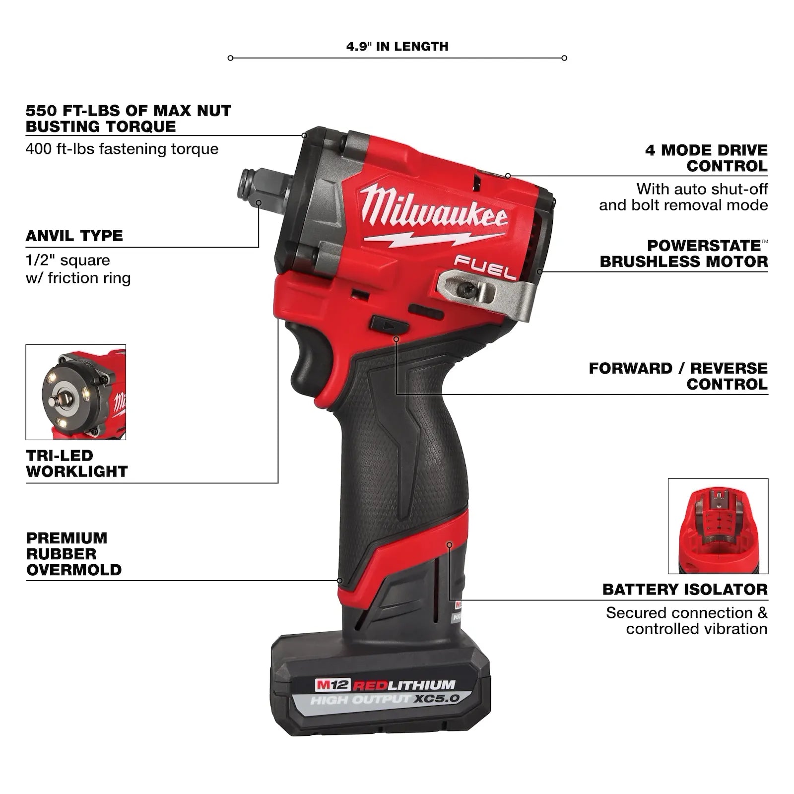MILWAUKEE 2563-22 M12 FUEL™ Stubby 1/2