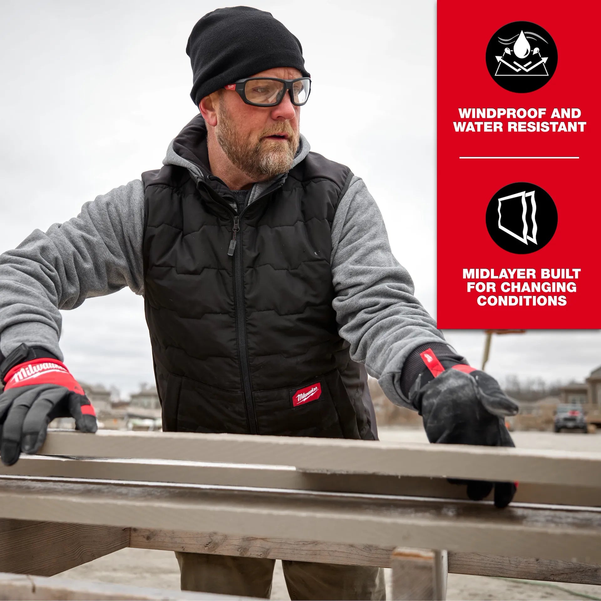 MILWAUKEE M350B FREEFLEX™ Lightweight Insulated Vest - BLACK