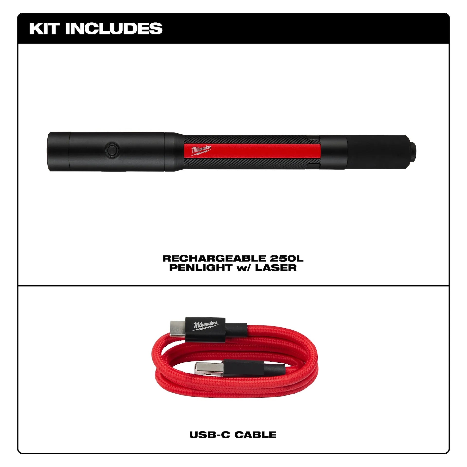 MILWAUKEE 2010R Rechargeable 250L Penlight w/ Laser