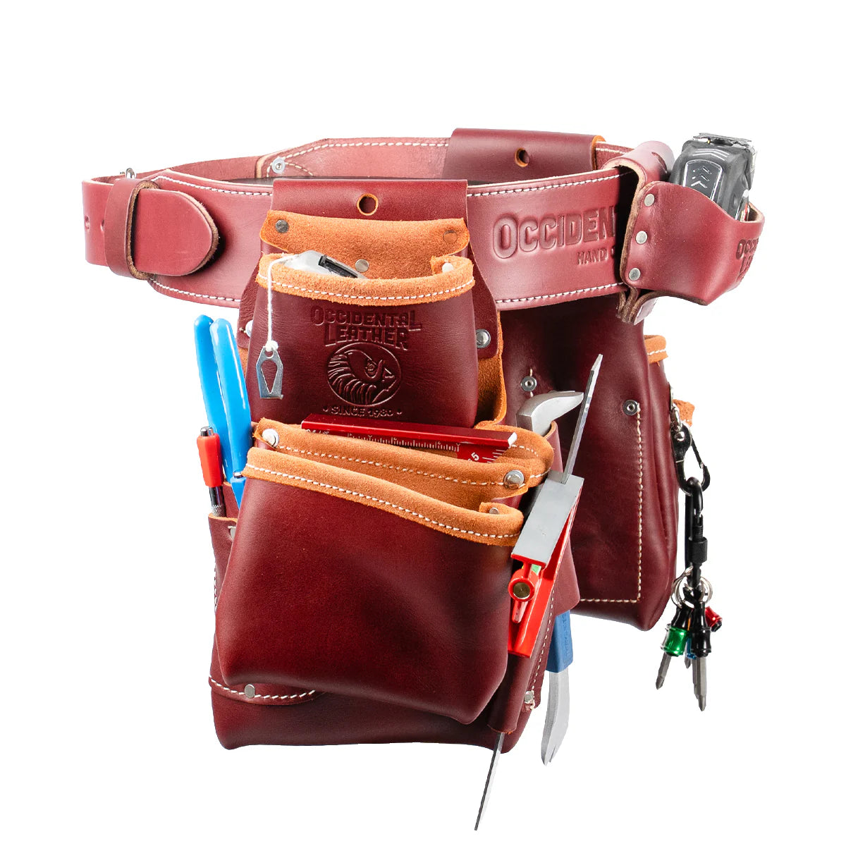 OCCIDENTAL LEATHER 6100T Pro Trimmer Tool Belt Setup with Tape Holster