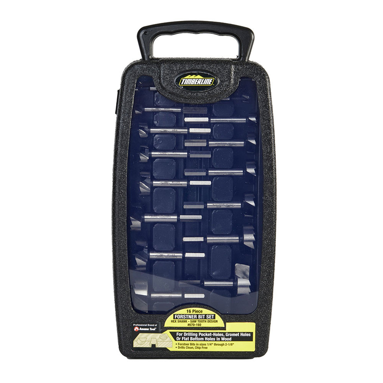 TIMBERLINE 670-160 16 PCS FORSTNER HEX SHANK SET
