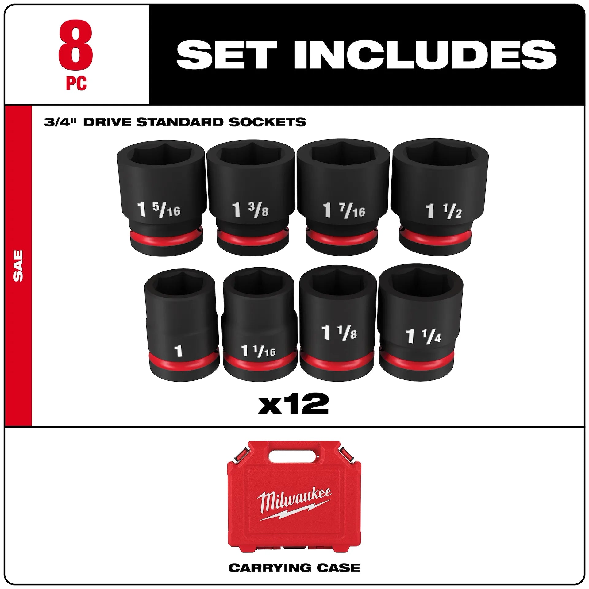 MILWAUKEE 49-66-7017 8PC SHOCKWAVE™ Impact Duty 3/4