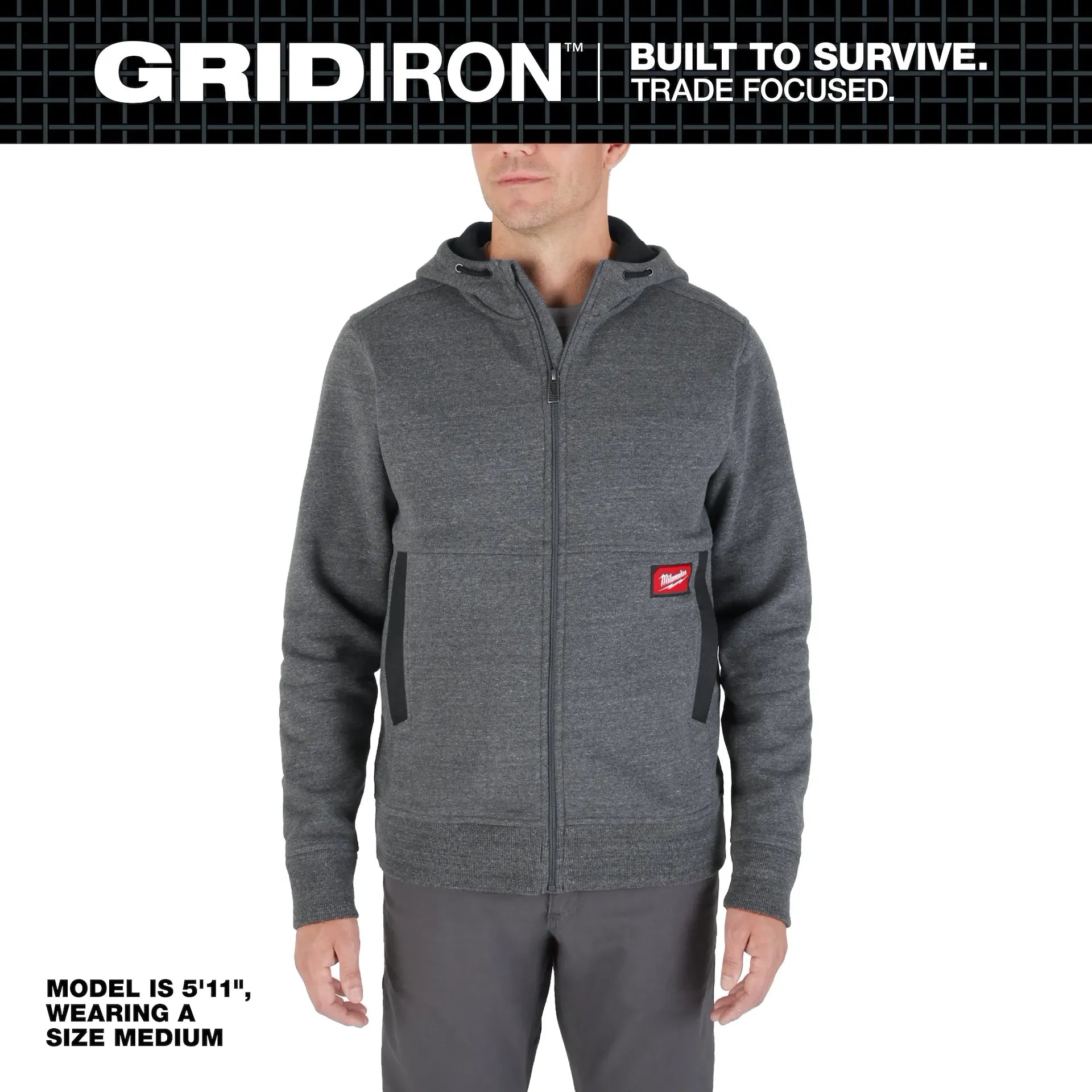 MILWAUKEE M250G GRIDIRON™ Full-Zip Hoodie - GRAY