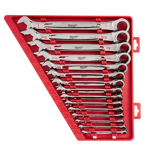 MILWAUKEE 48-22-9416 15pc Ratcheting Combination Wrench Set - SAE