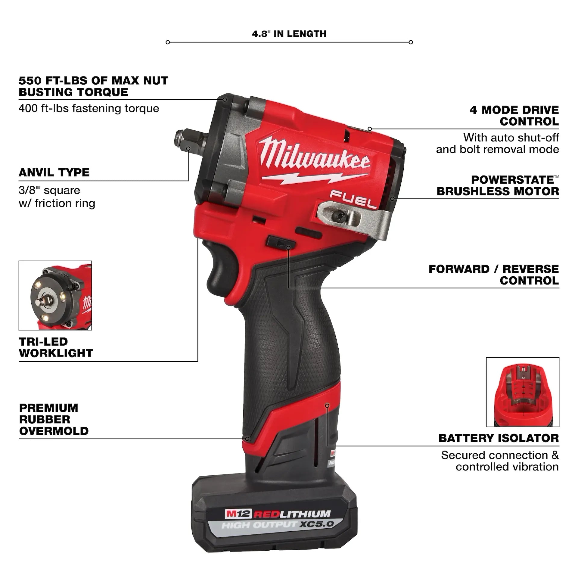 MILWAUKEE 2562-22 M12 FUEL™ Stubby 3/8