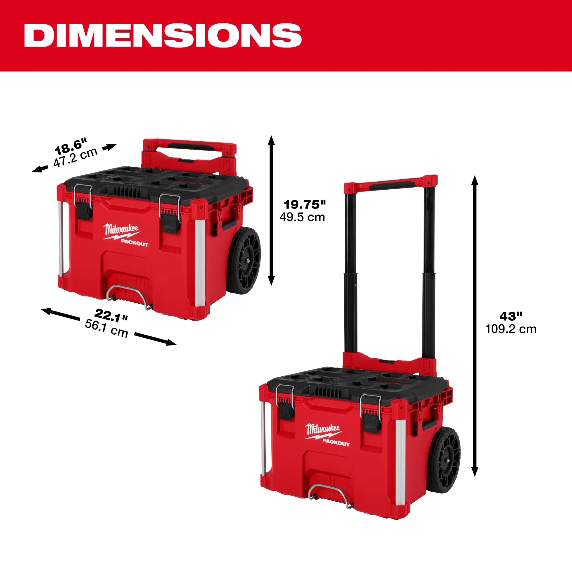 MILWAUKEE 48-22-8427 PACKOUT™ Rolling Tool Box