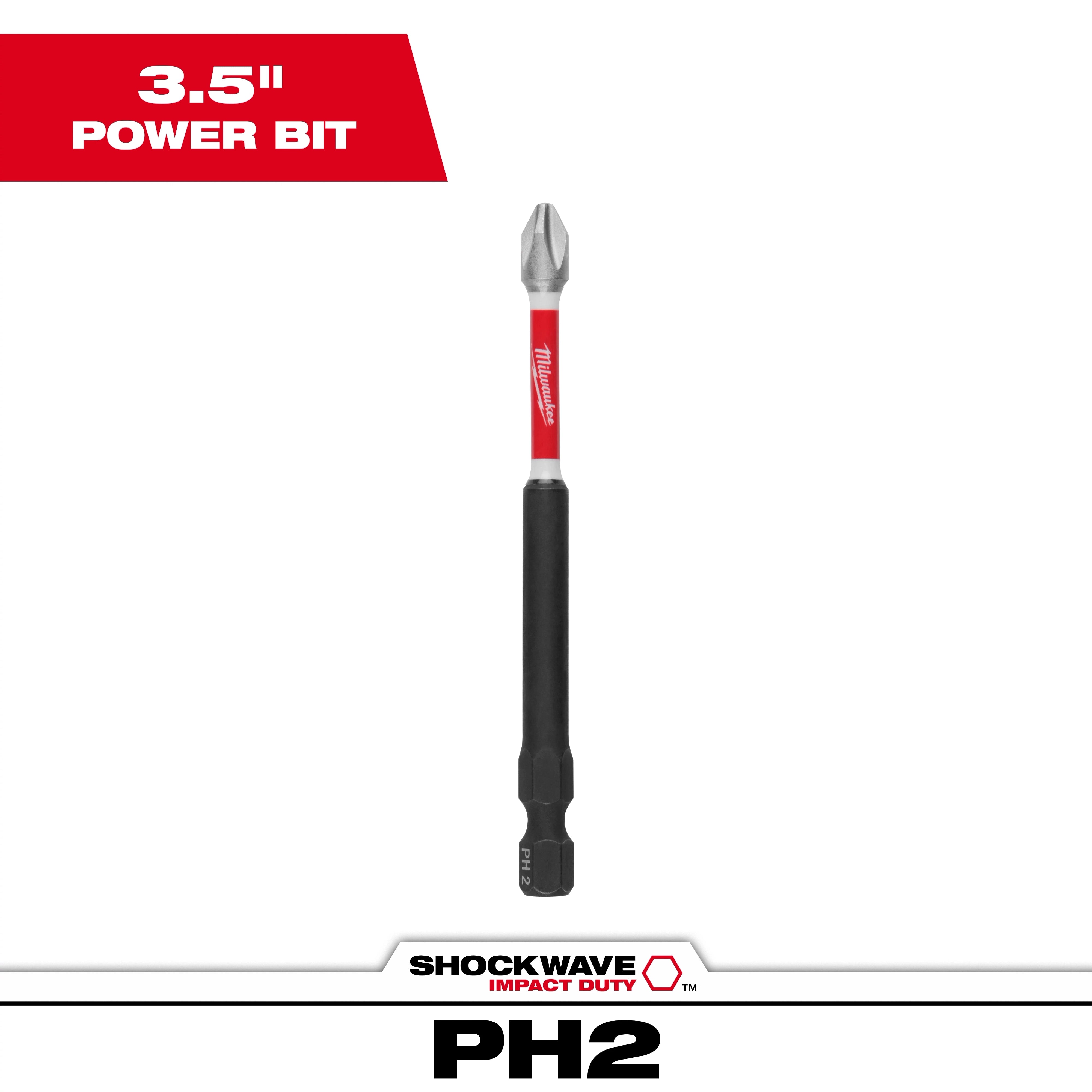 MILWAUKEE 48-32-4562 SHOCKWAVE™ Impact Duty 3-1/2” Impact Duty Phillips #2 Power Bit