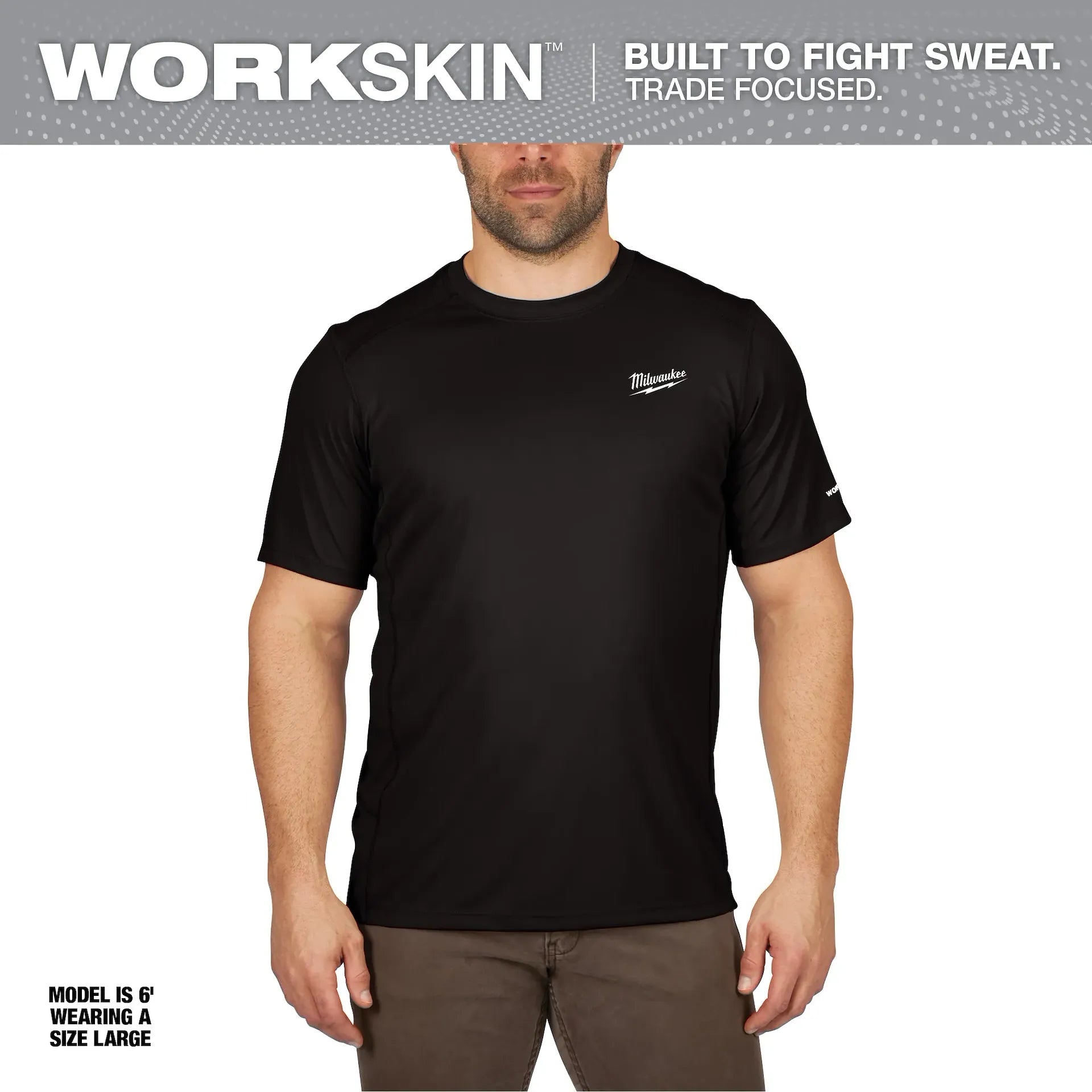 MILWAUKEE 414B WORKSKIN™ Lightweight Performance Shirt - Short Sleeve - BLACK