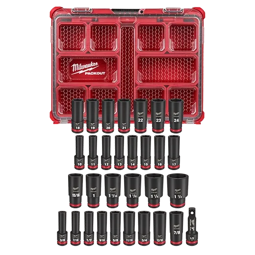 MILWAUKEE 49-66-6806 31PC SHOCKWAVE™ Impact Duty Socket 1/2” Drive Set with PACKOUT™