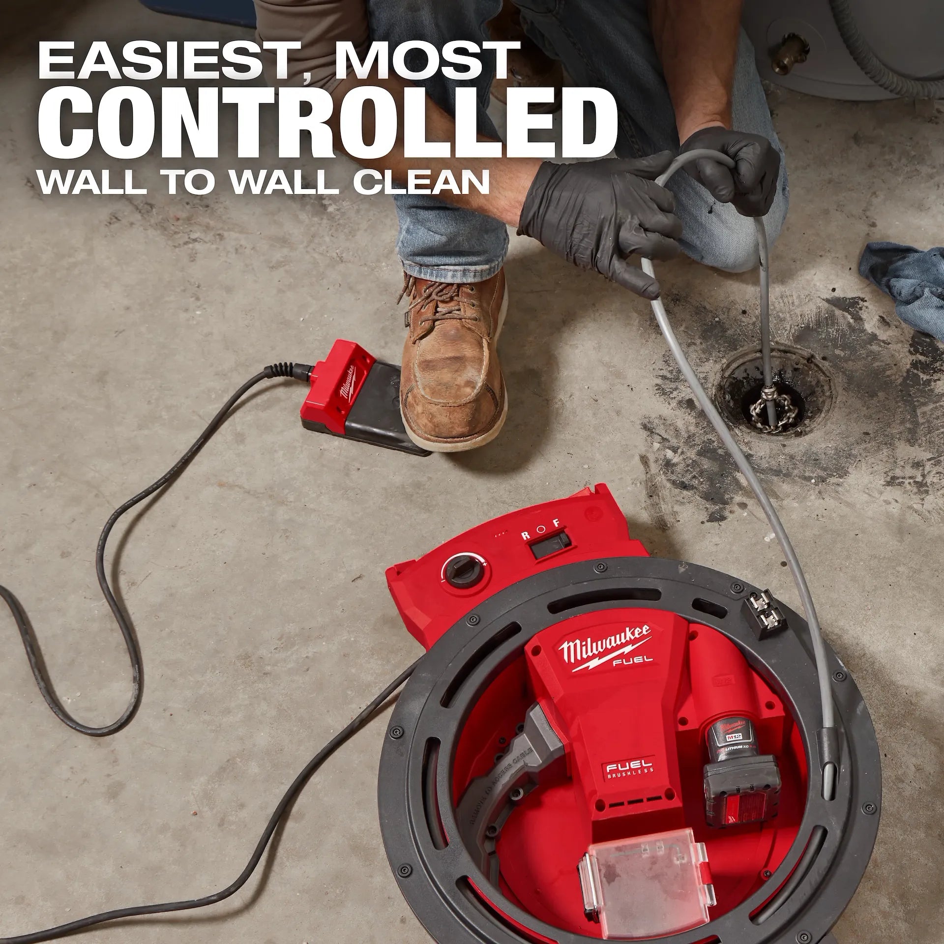 MILWAUKEE 2519-21 M12 FUEL™ High Speed Chain Snake for 1-1/4”-2” Pipes