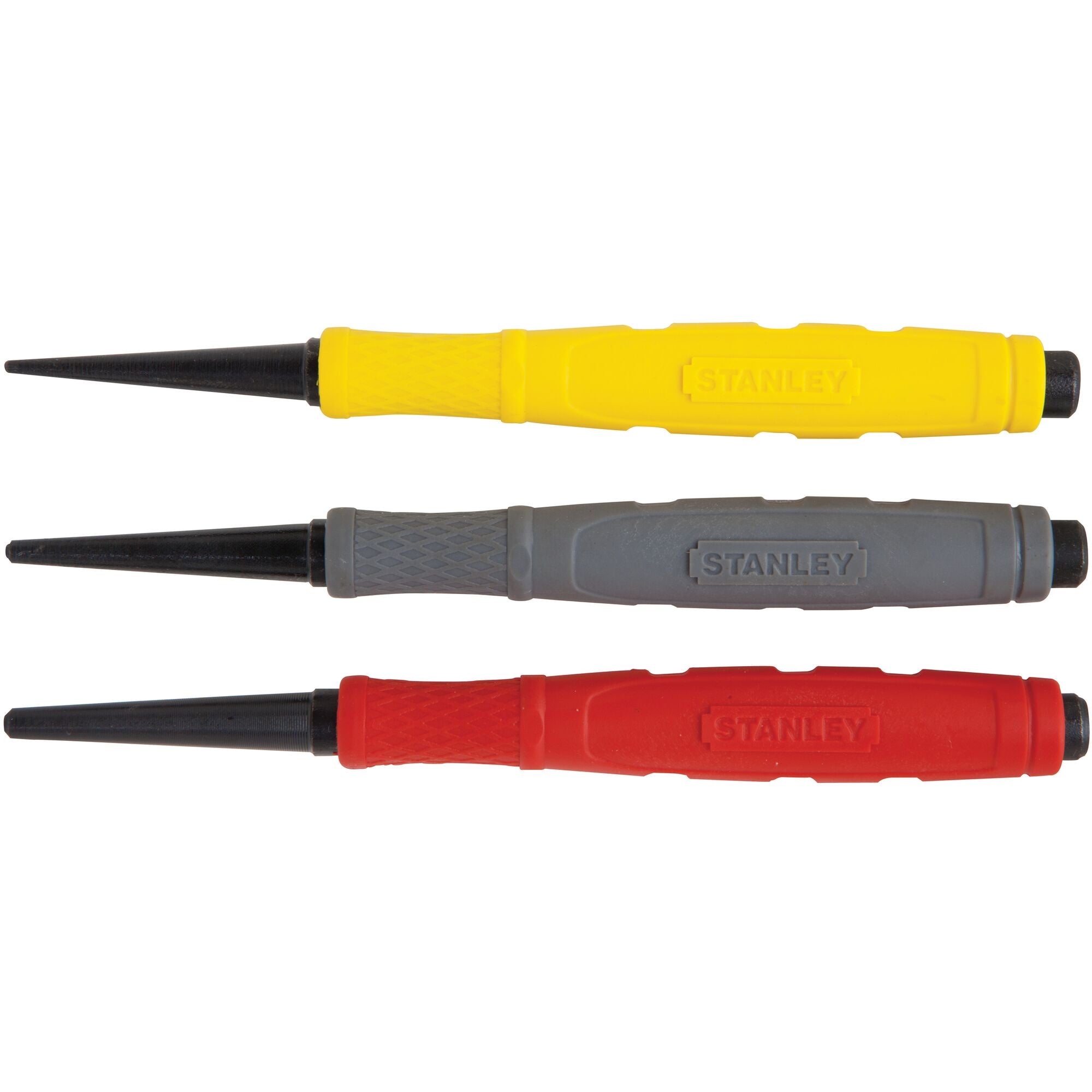 STANLEY 58-930 DYNAGRIP Nail Punch 3 Pc. Set With Handle