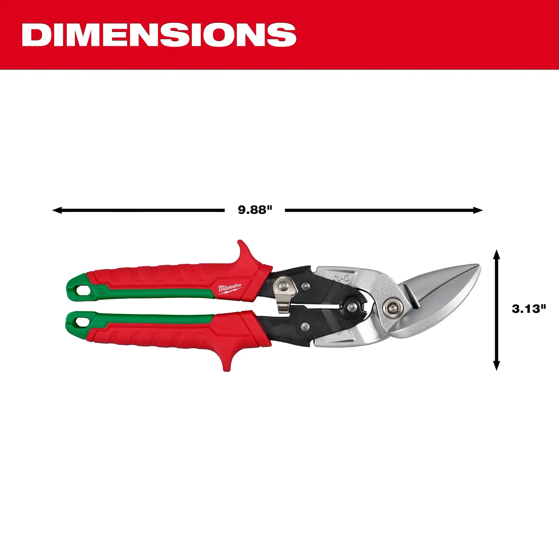 MILWAUKEE 48-22-4552 RIGHT CUTTING OFFSET AVIATION SNIPS