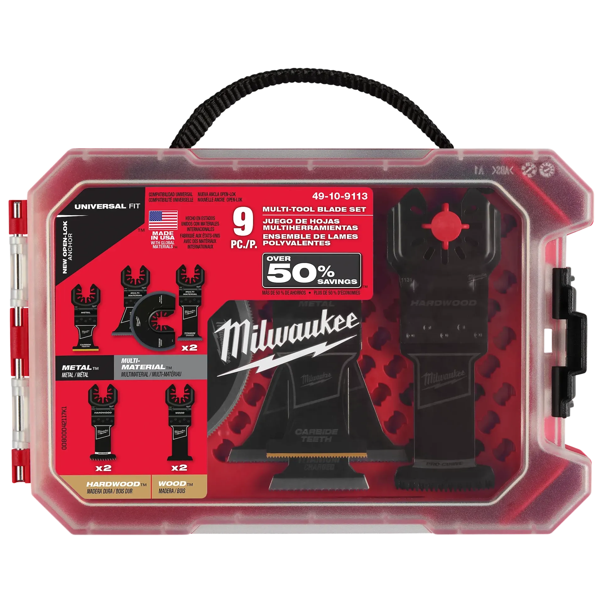 MILWAUKEE 49-10-9113 OPEN-LOK™ 9 PC Multi-Tool Blade Set