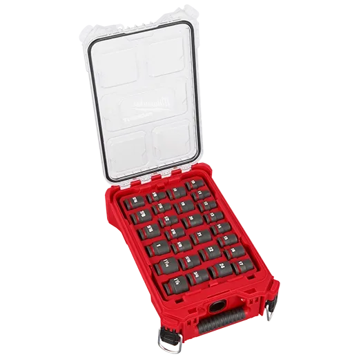 MILWAUKEE 49-66-6804 27PC SHOCKWAVE™ Impact Duty Socket 1/2” Drive MM & SAE Set with PACKOUT™
