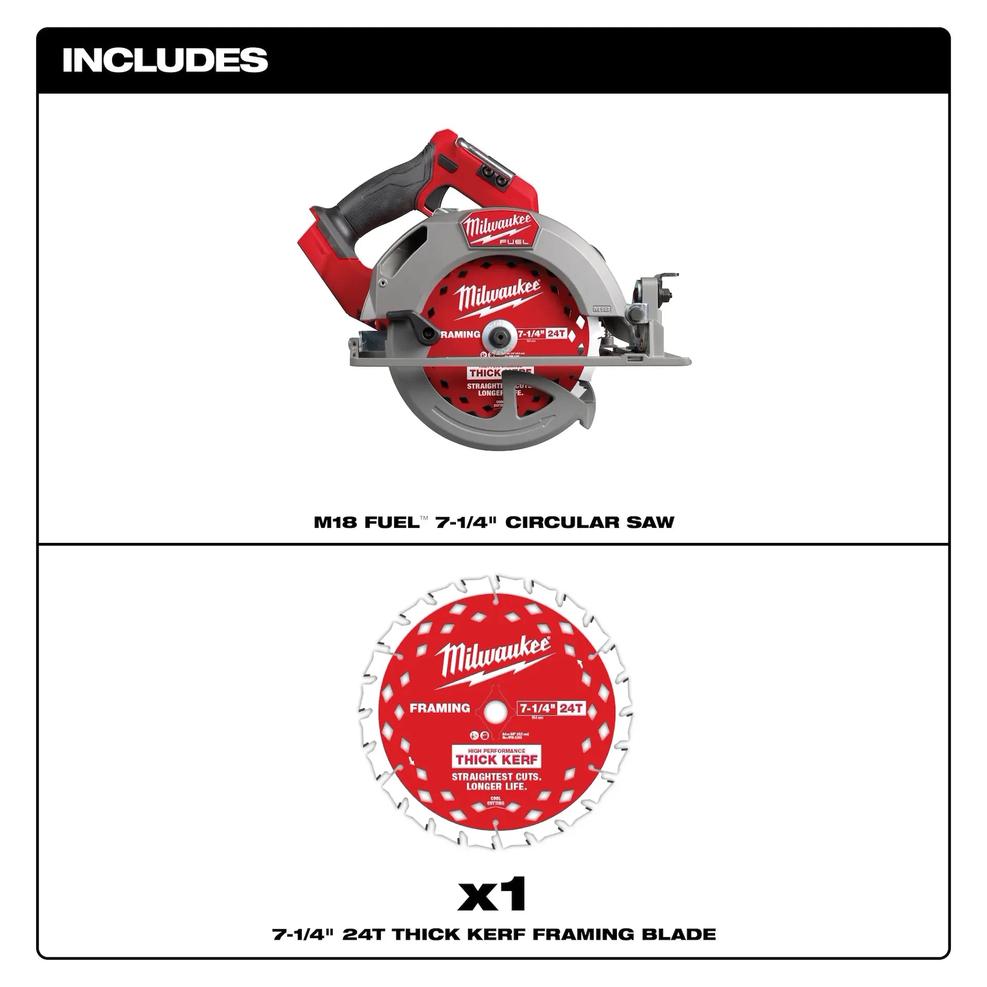 MILWAUKEE 2834-20 M18 FUEL™ 7-1/4” Circular Saw (Tool Only)