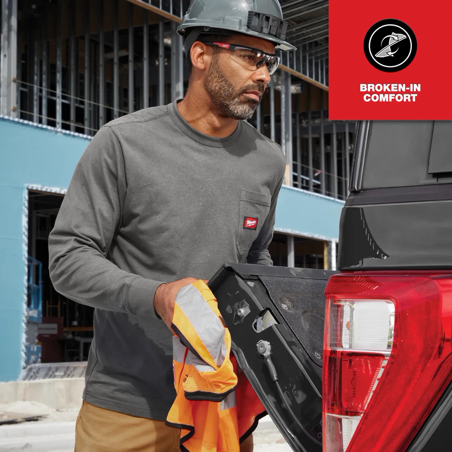 MILWAUKEE 606G GRIDIRON™ Pocket T-Shirt - Long Sleeve - GRAY