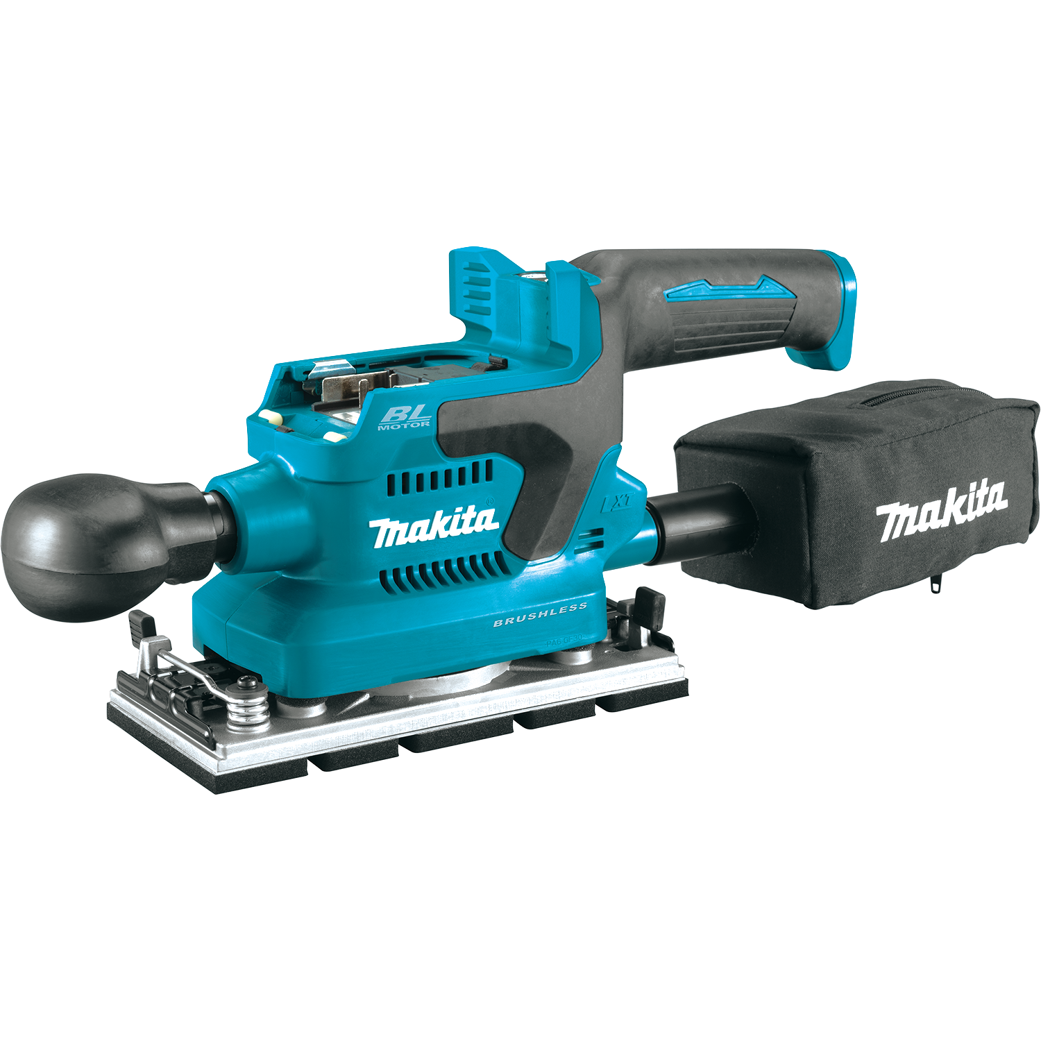 MAKITA XOB03Z 18V LXT® Lithium‑Ion Brushless Cordless 1/3 Sheet Finishing Sander, AWS® Capable, Tool Only
