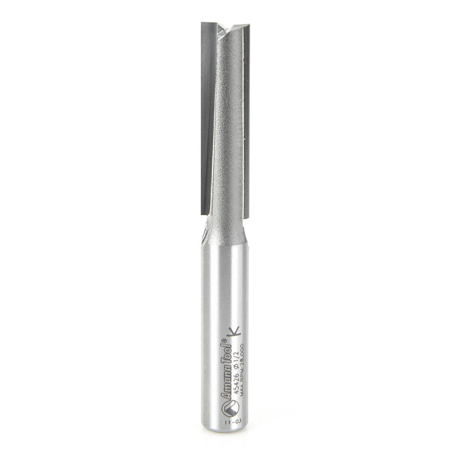 AMANA 45426 Carbide Tipped Straight Plunge 1/2 Dia x 2 Inch x 1/2 Shank
