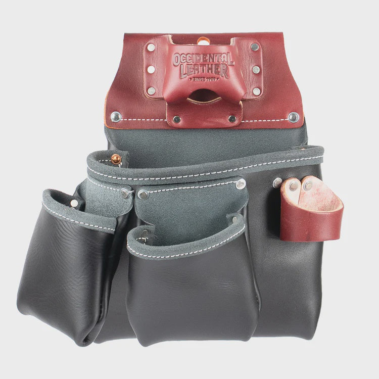 OCCIDENTAL LEATHER B5018DB 3 Pouch Pro Tool Bag with Tape Holder