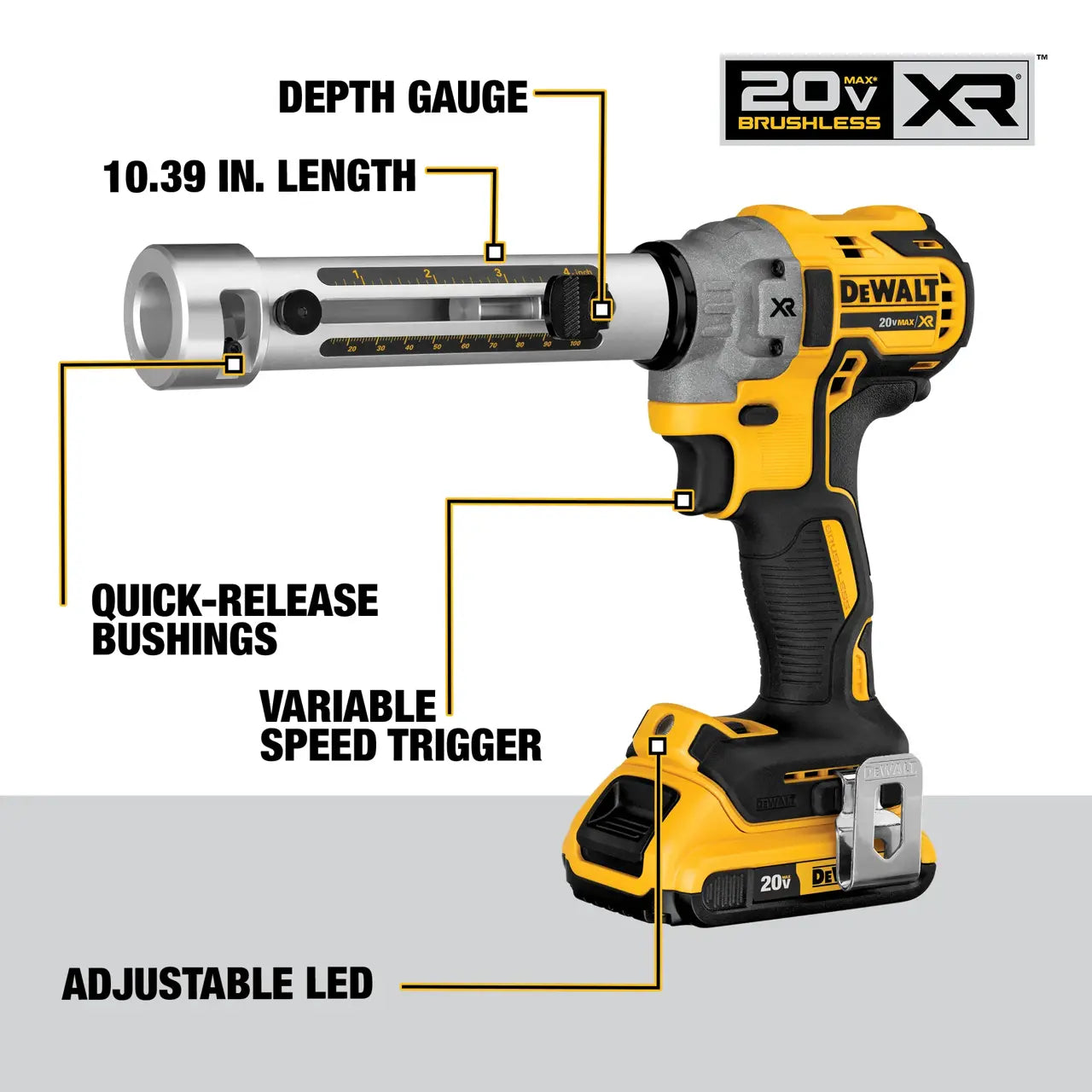 DEWALT DCE151TD1 20V MAX* XR® Cordless Cable Stripper Kit