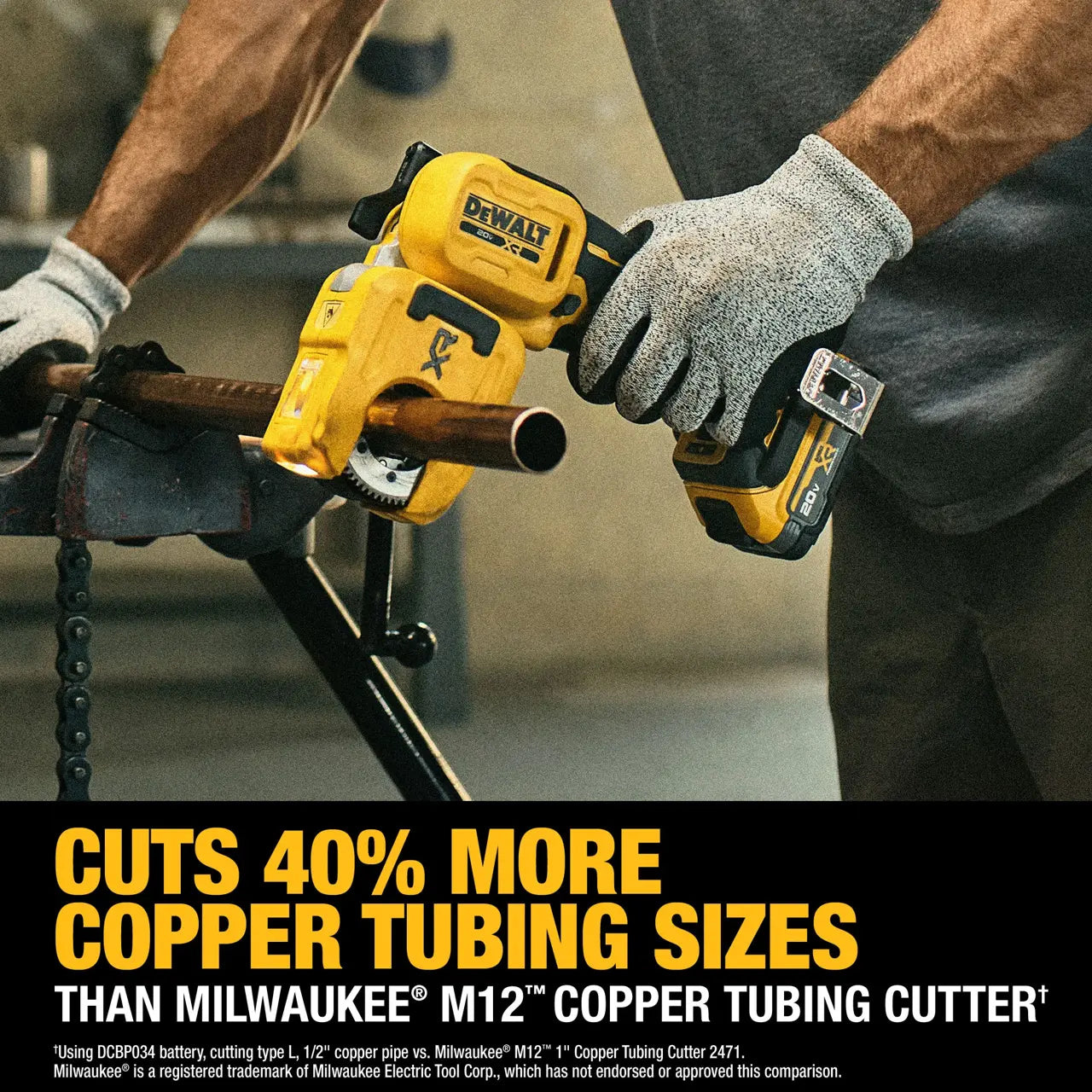 DEWALT DCE154E1 20V MAX* XR® 1-1/4-In. Copper Tubing Cutter Kit