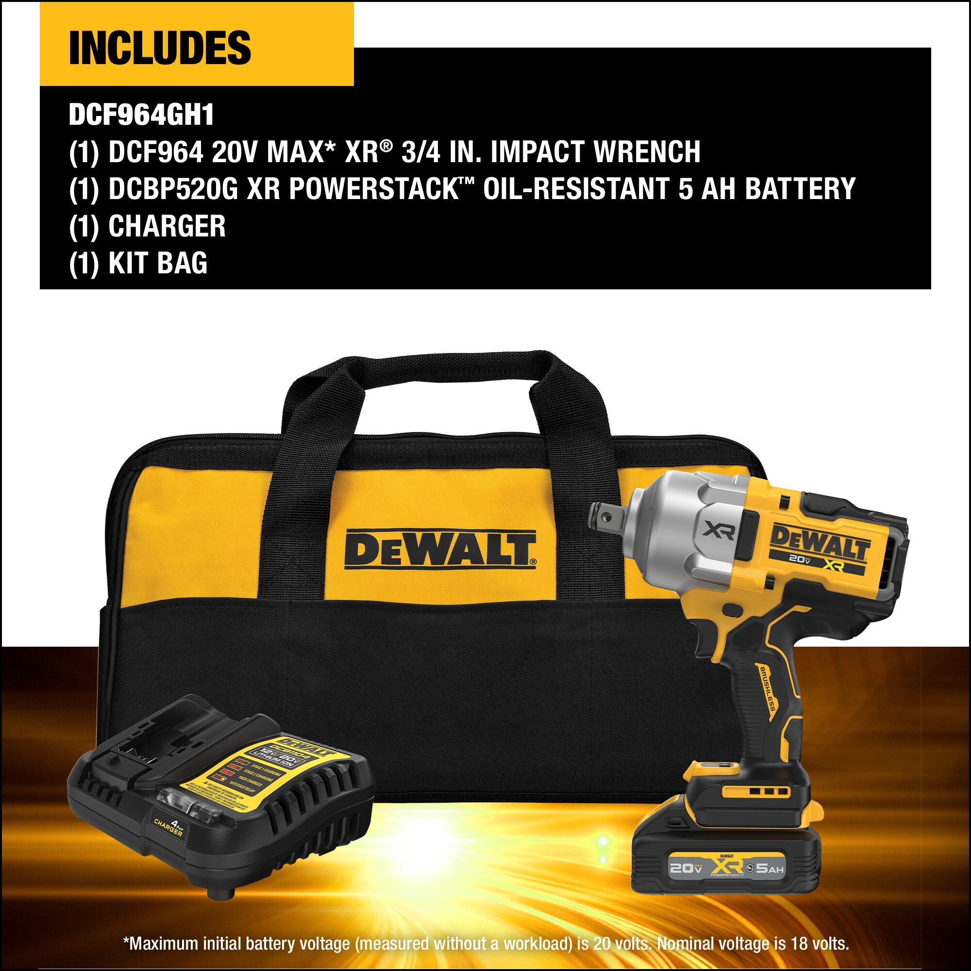 DEWALT DCF964GH1 20V MAX XR 3/4