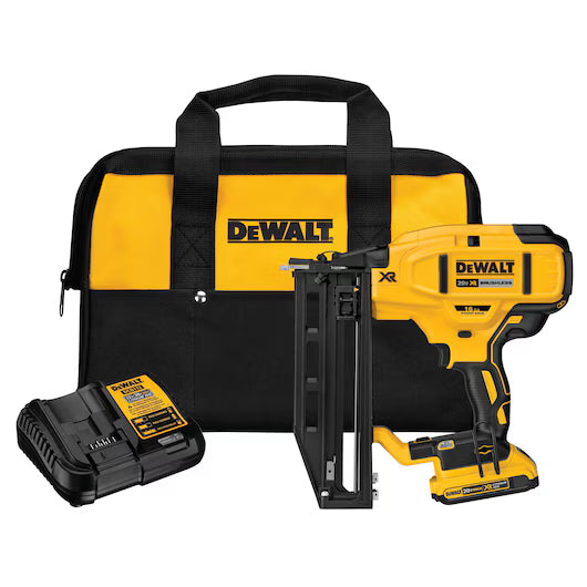DEWALT DCN662D1 20V MAX* XR 16 GA Cordless Straight Finish Nailer Kit